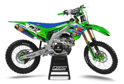 Kawasaki Retro Blues Graphic Kit - KK KXF KDX KLX Models | All Years