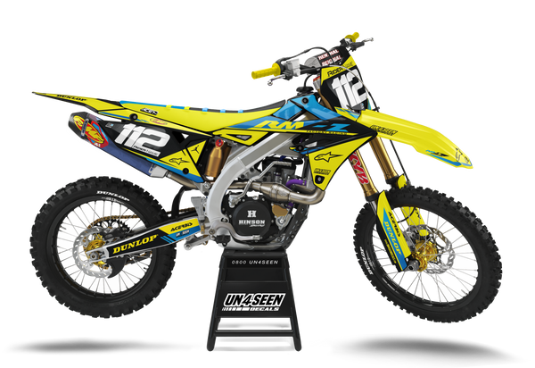Suzuki Pocket Yellow Graphic Kit - RMZ RM RMX DR DRZ JR Models | All Years