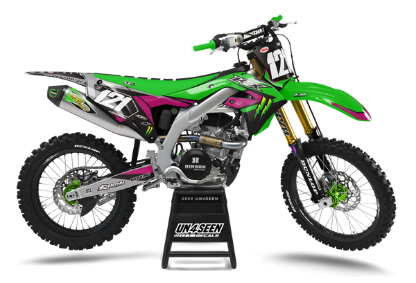 Kawasaki Able Purple Graphic Kit - KK KXF KDX KLX Models | All Years