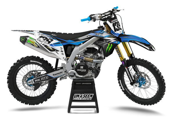 Kawasaki Frek Blue Graphic Kit - KK KXF KDX KLX Models | All Years