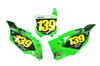 Kawasaki Number Background Decals - Bossed