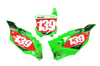 Kawasaki Number Background Decals - Bossed