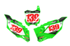 Kawasaki Number Background Decals - Bossed
