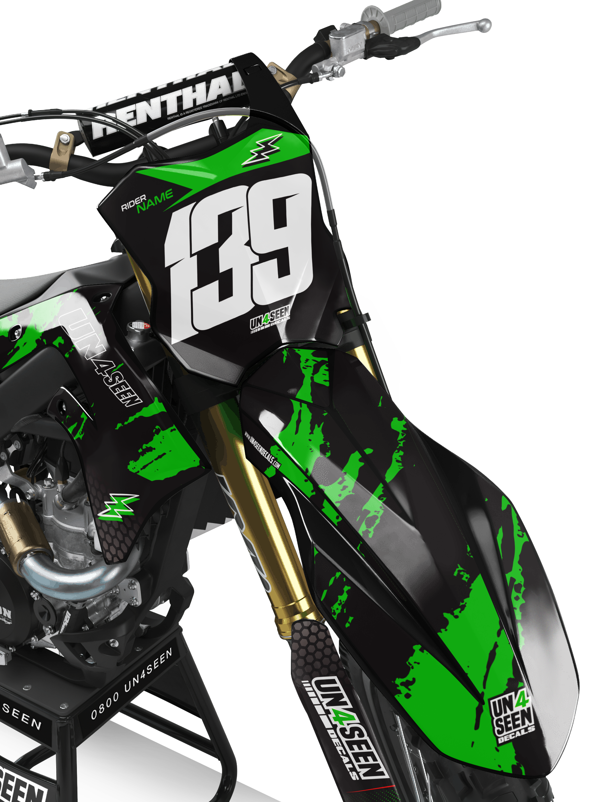 Kawasaki Split By Light Graphics Kit -  Green Dash