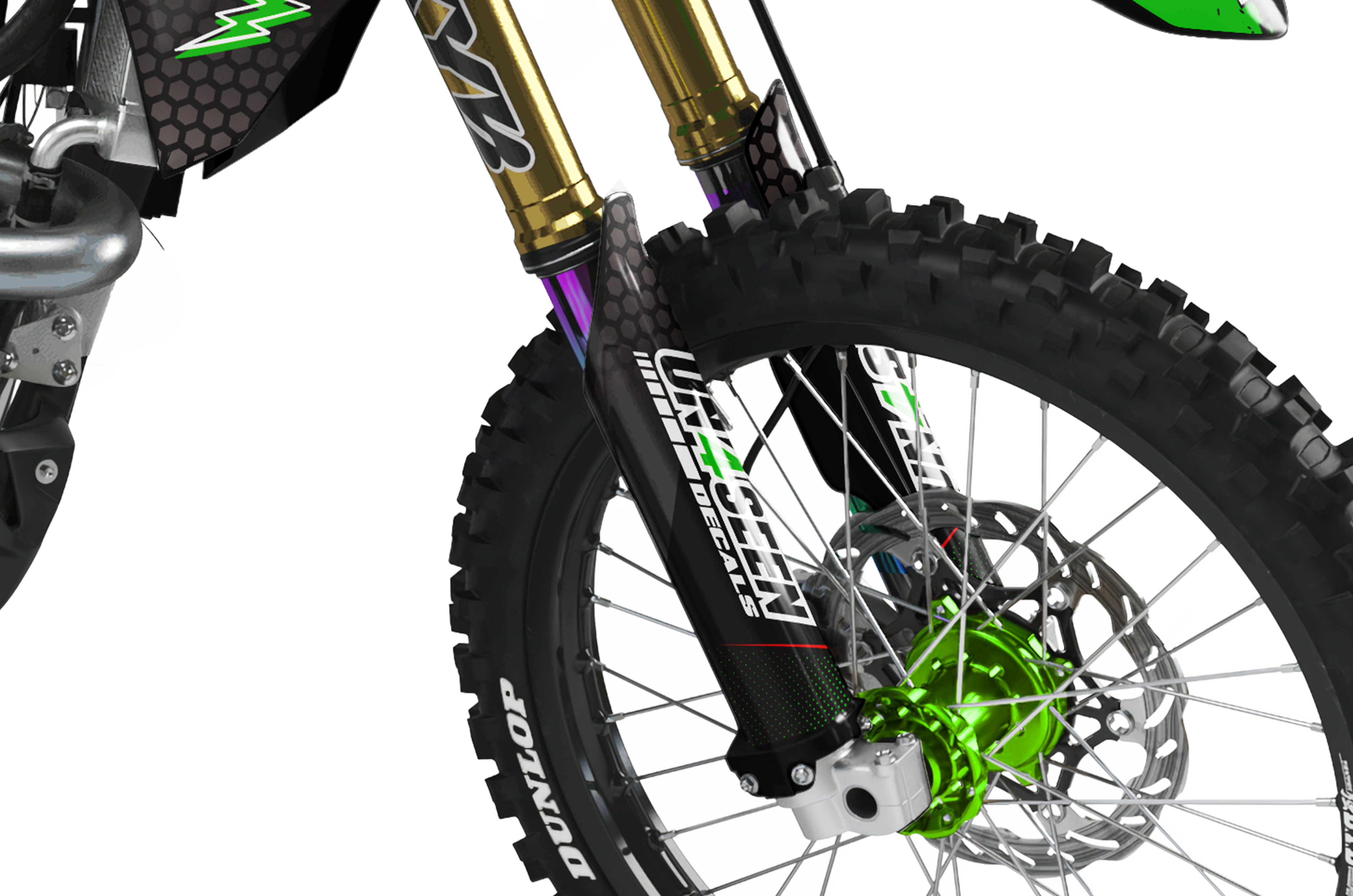 Kawasaki Split By Light Graphics Kit -  Green Dash