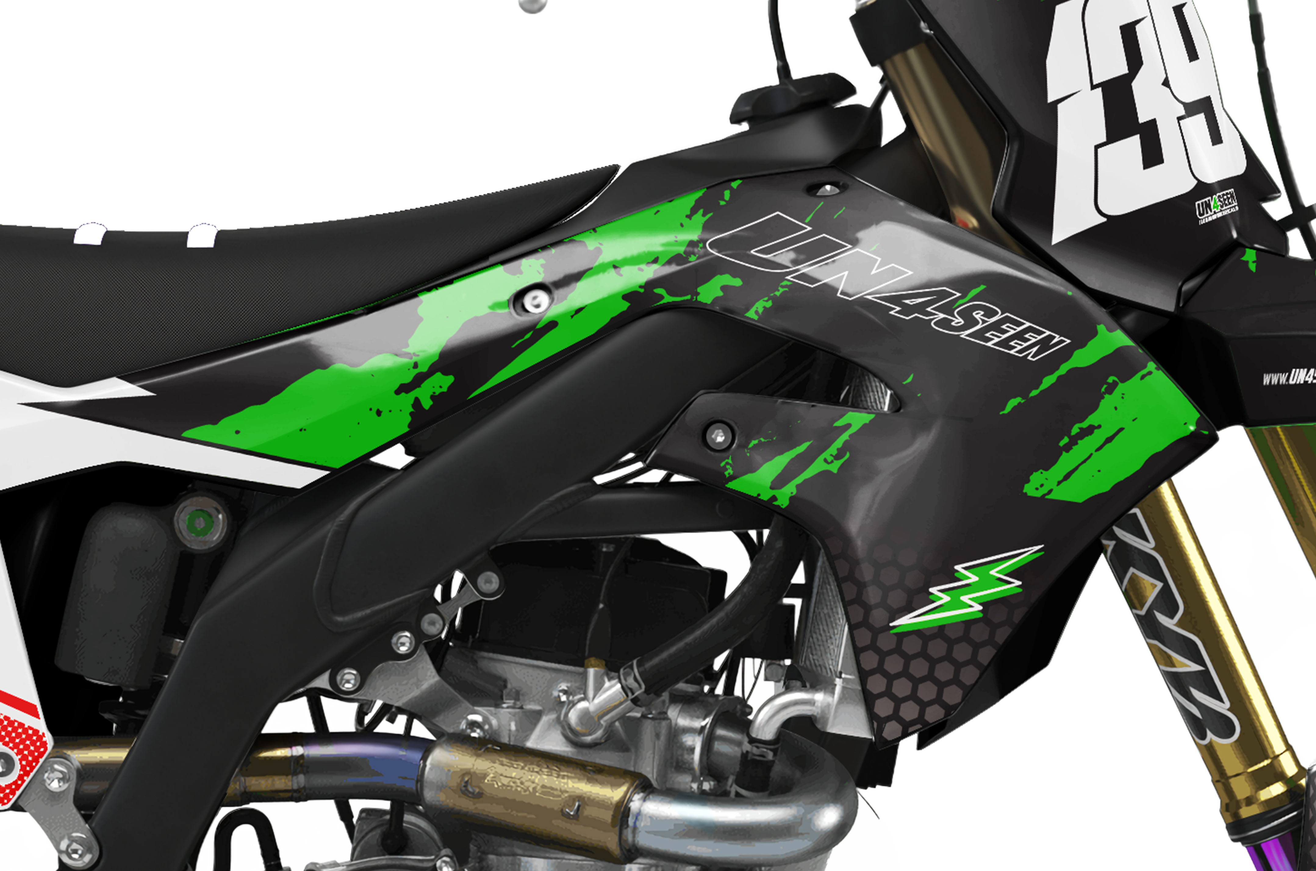 Kawasaki Split By Light Graphics Kit -  Green Dash