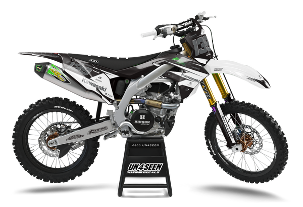 Kawasaki Backspace White Graphic Kit - KK KXF KDX KLX Models | All Years