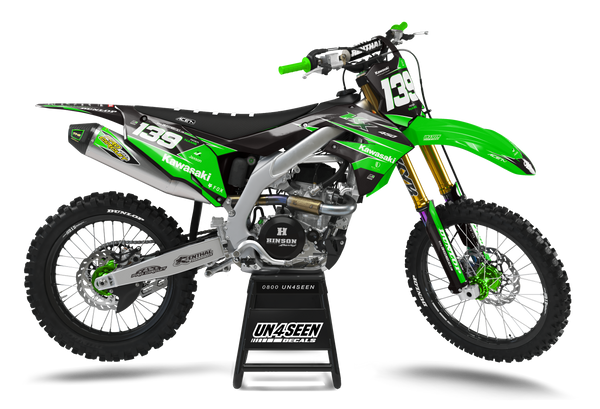 Kawasaki Backspace Green Graphic Kit - KK KXF KDX KLX Models | All Years
