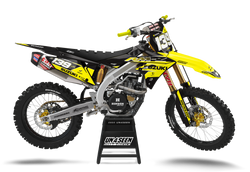 Suzuki Backspace Yellow Graphic Kit - RMZ RM RMX DR DRZ JR Models | All Years
