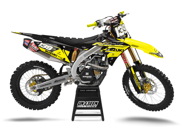 Suzuki Backspace Yellow Graphic Kit - RMZ RM RMX DR DRZ JR Models | All Years