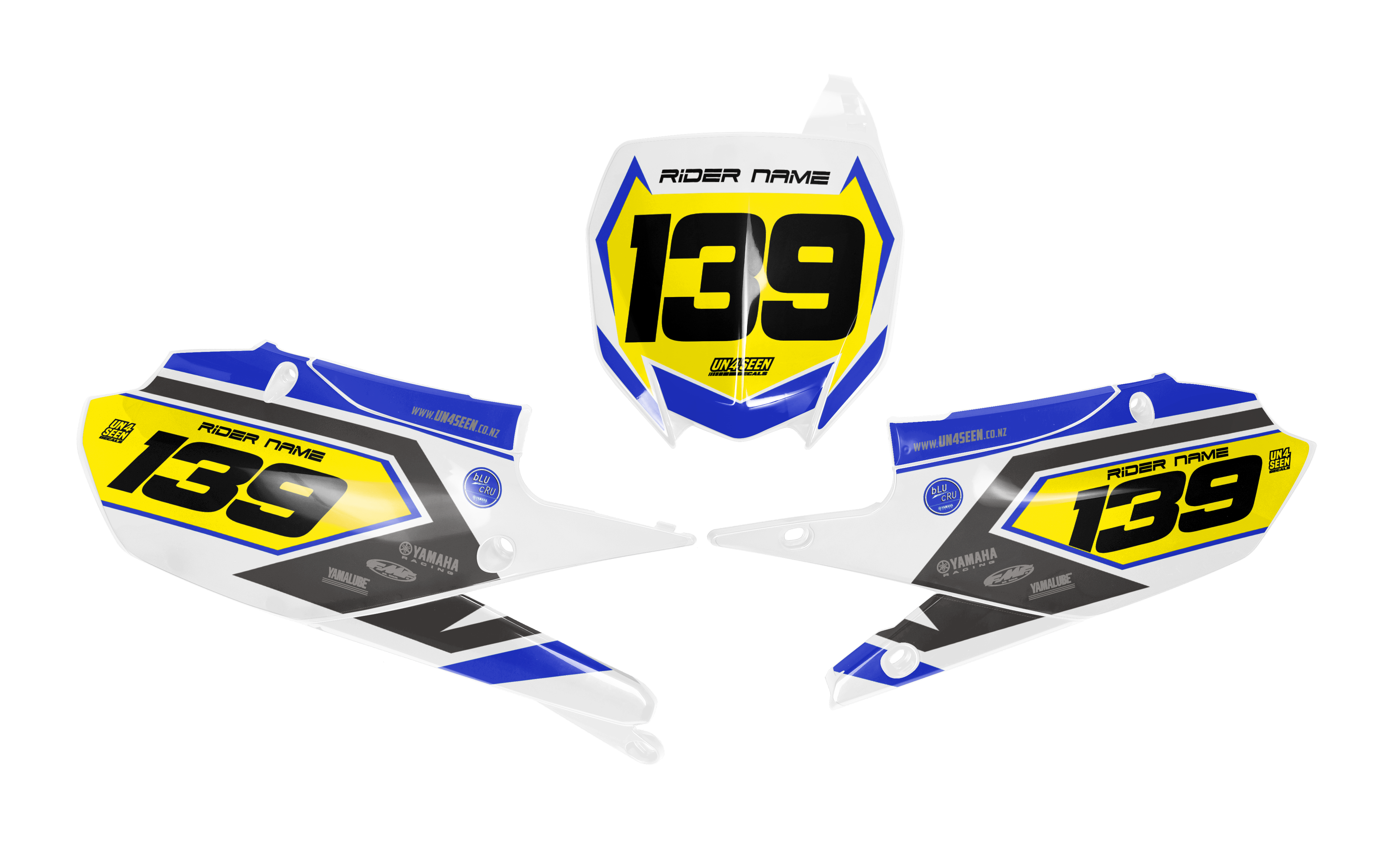 Yamaha Number Background Decals - Vortex