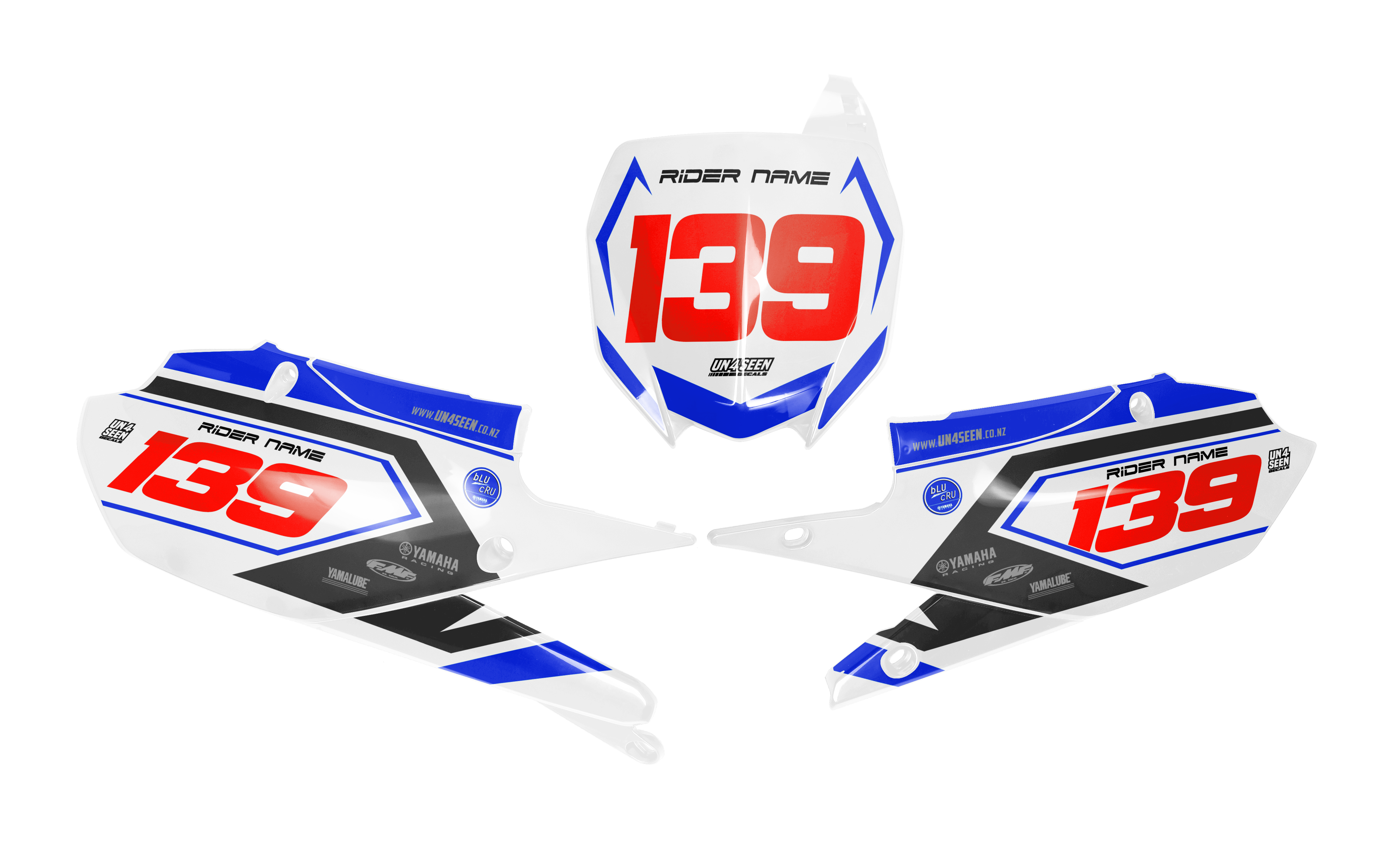 Yamaha Number Background Decals - Vortex