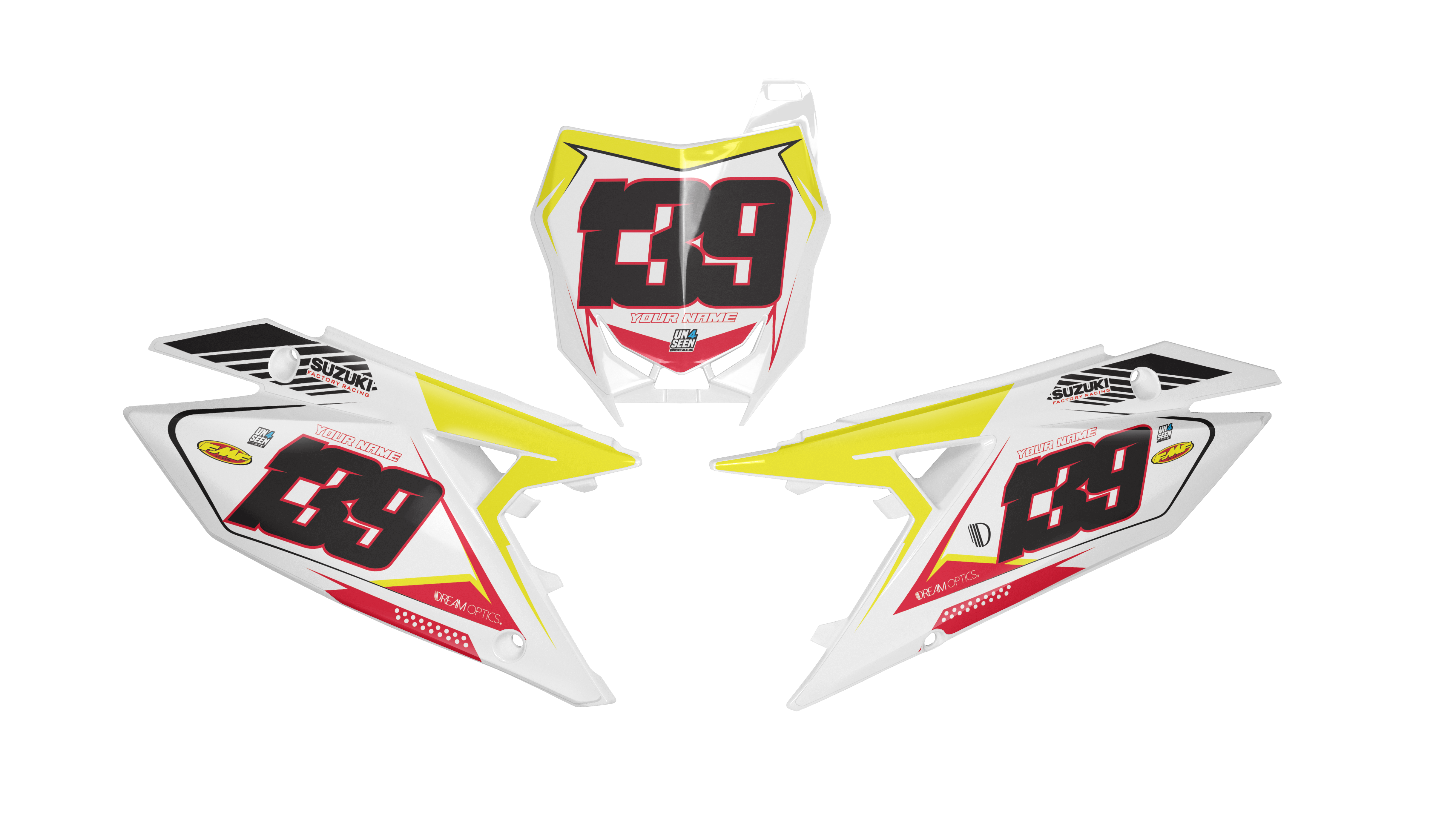 Suzuki Number Background Decals - Ferro