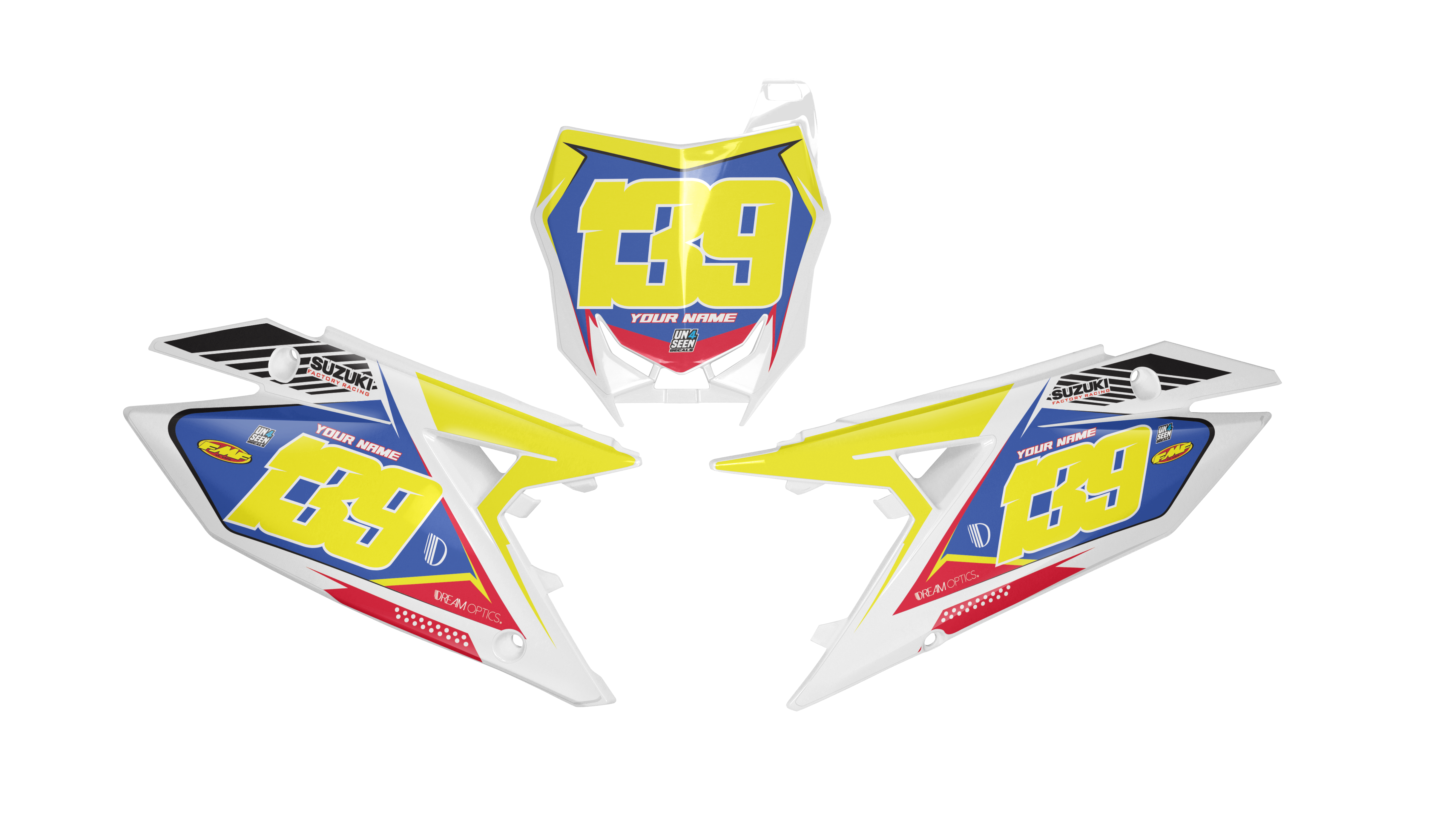 Suzuki Number Background Decals - Ferro
