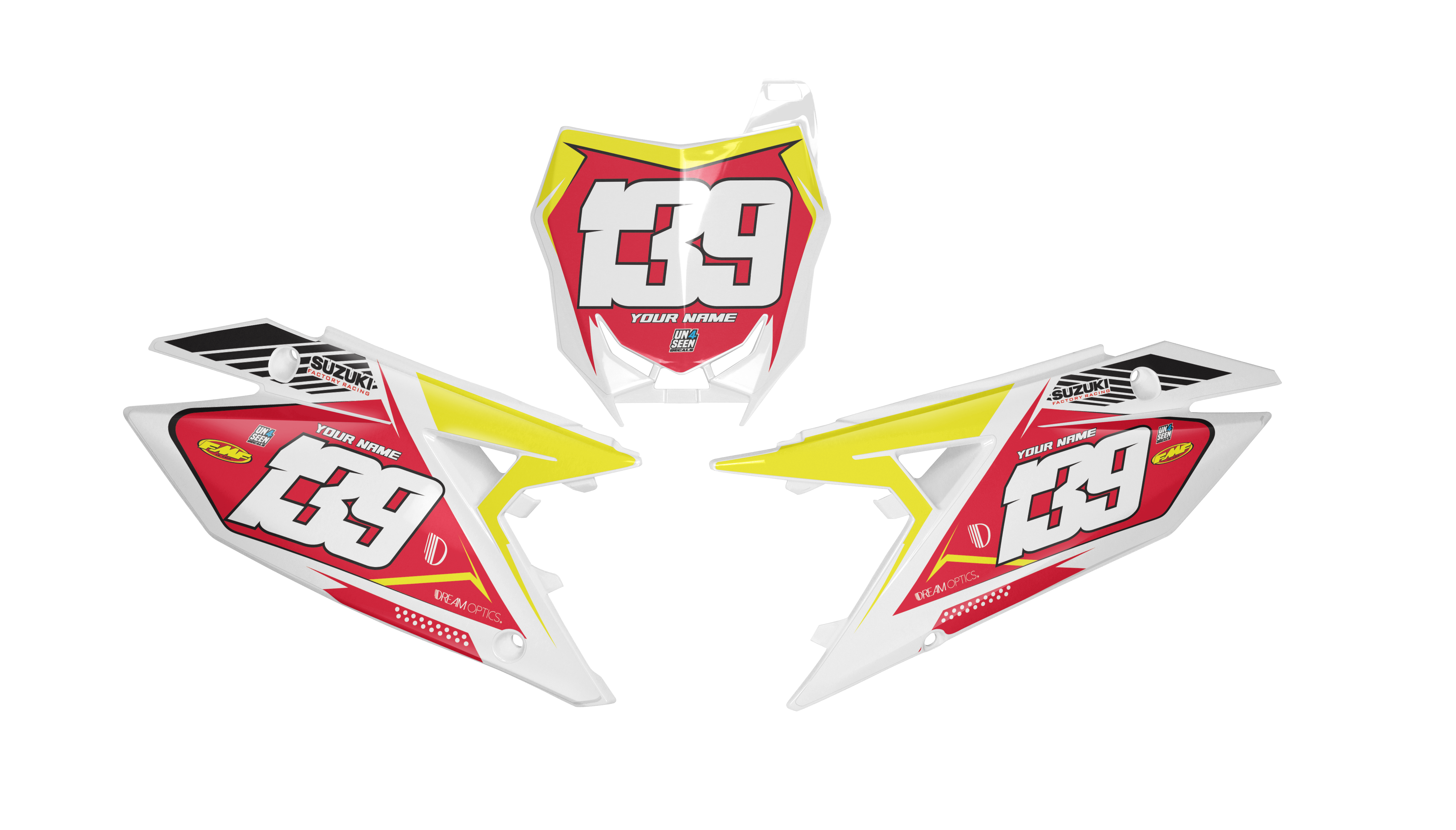Suzuki Number Background Decals - Ferro