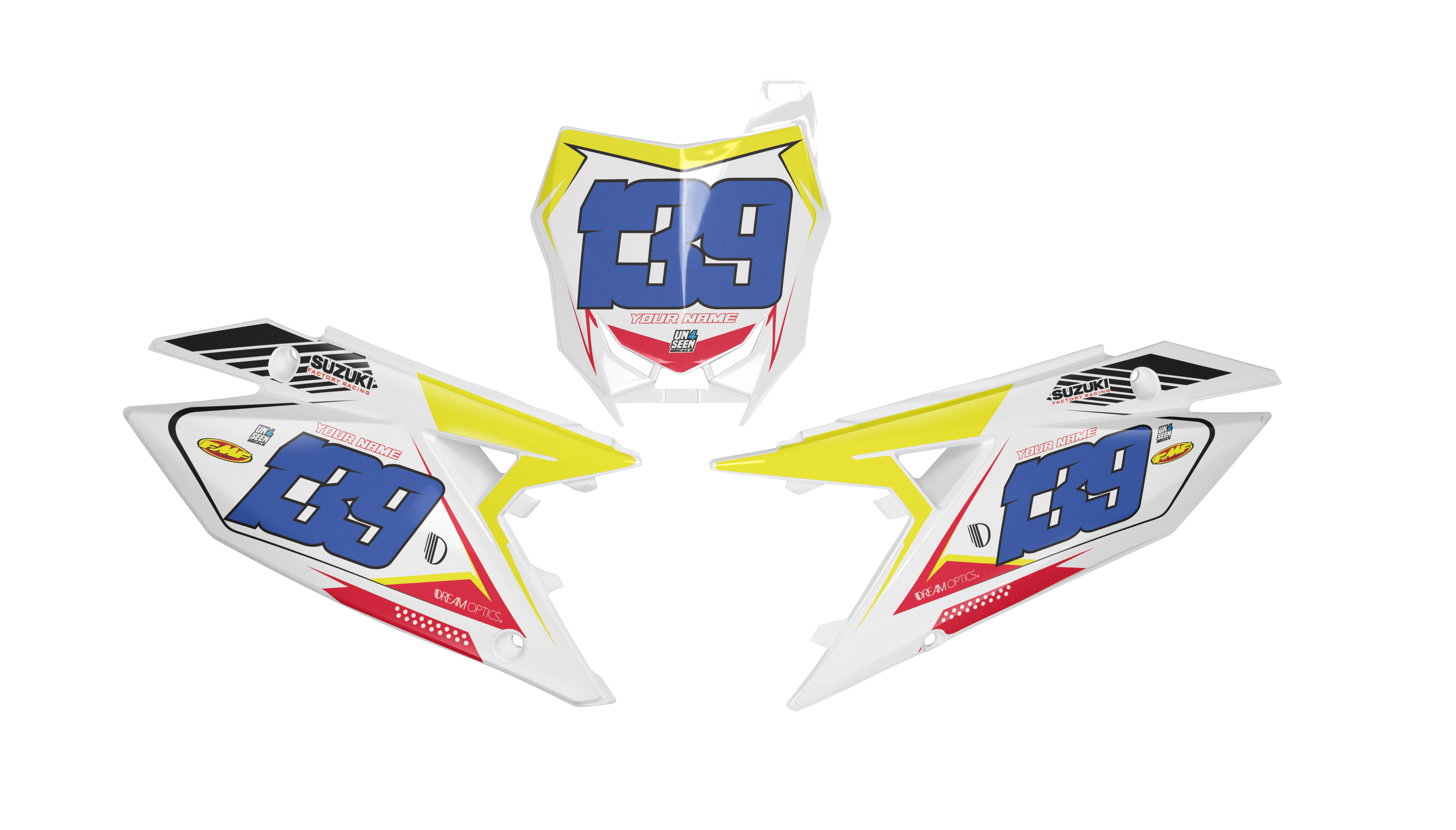 Suzuki Number Background Decals - Ferro