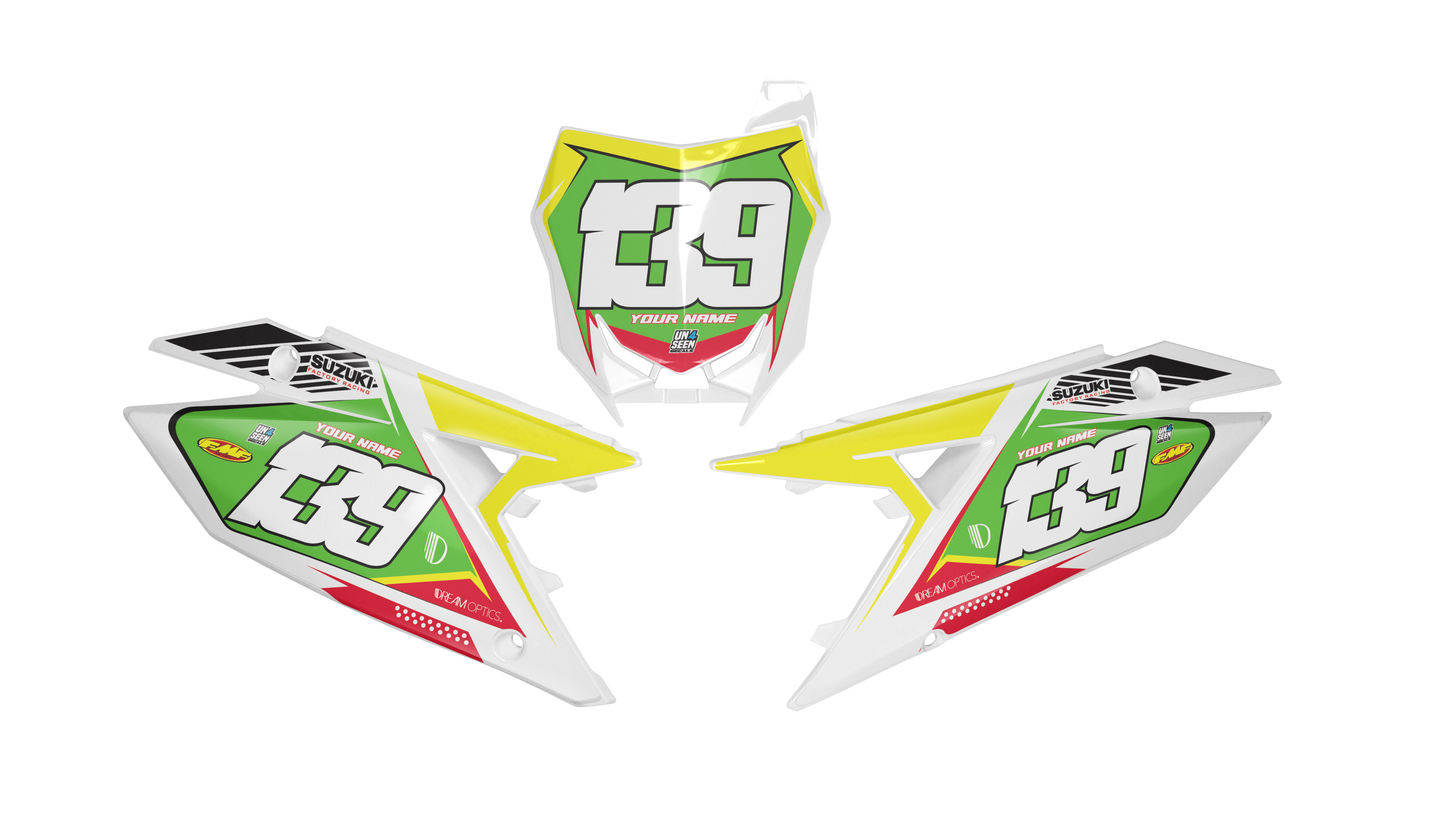 Suzuki Number Background Decals - Ferro