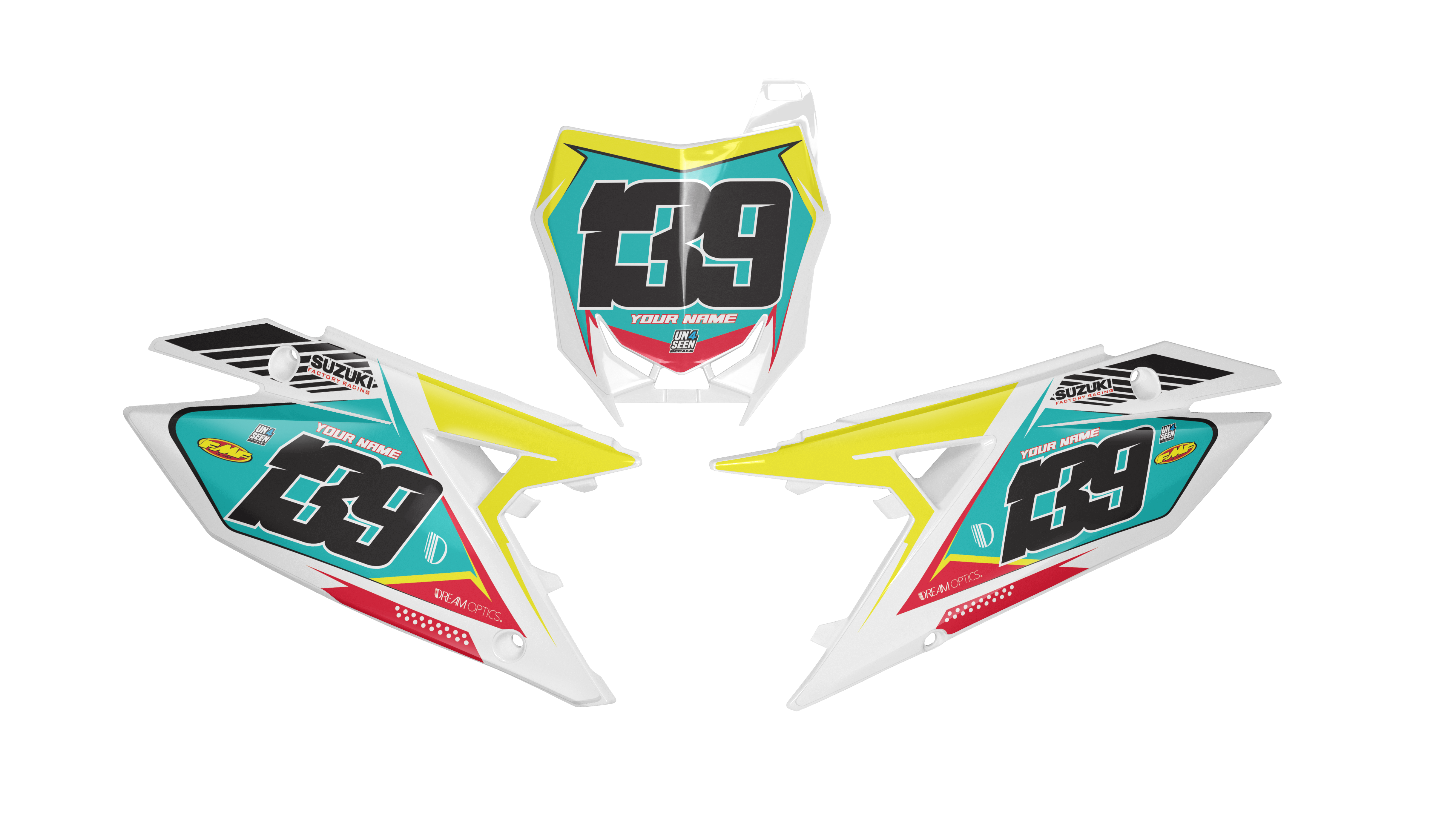 Suzuki Number Background Decals - Ferro