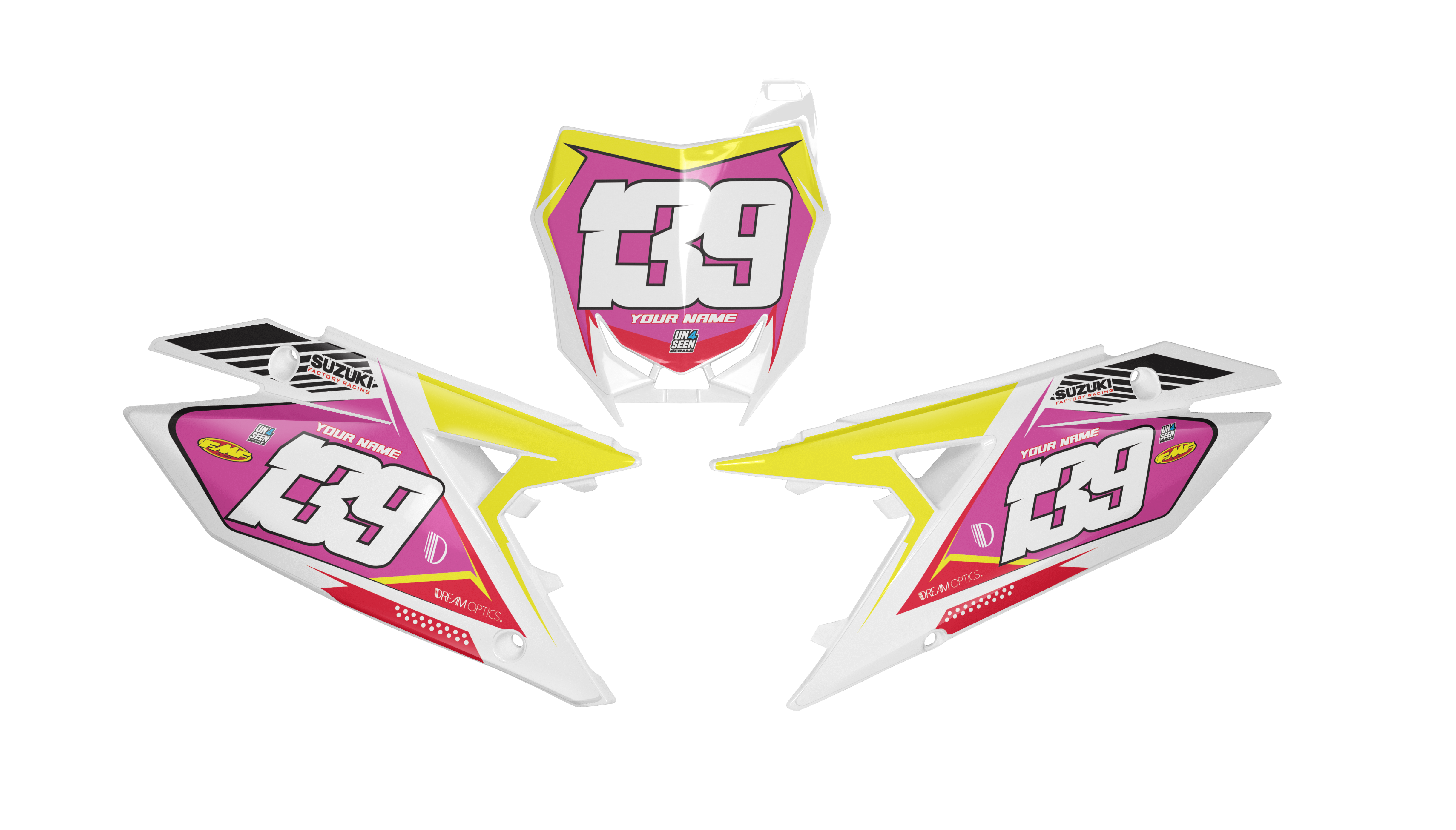 Suzuki Number Background Decals - Ferro
