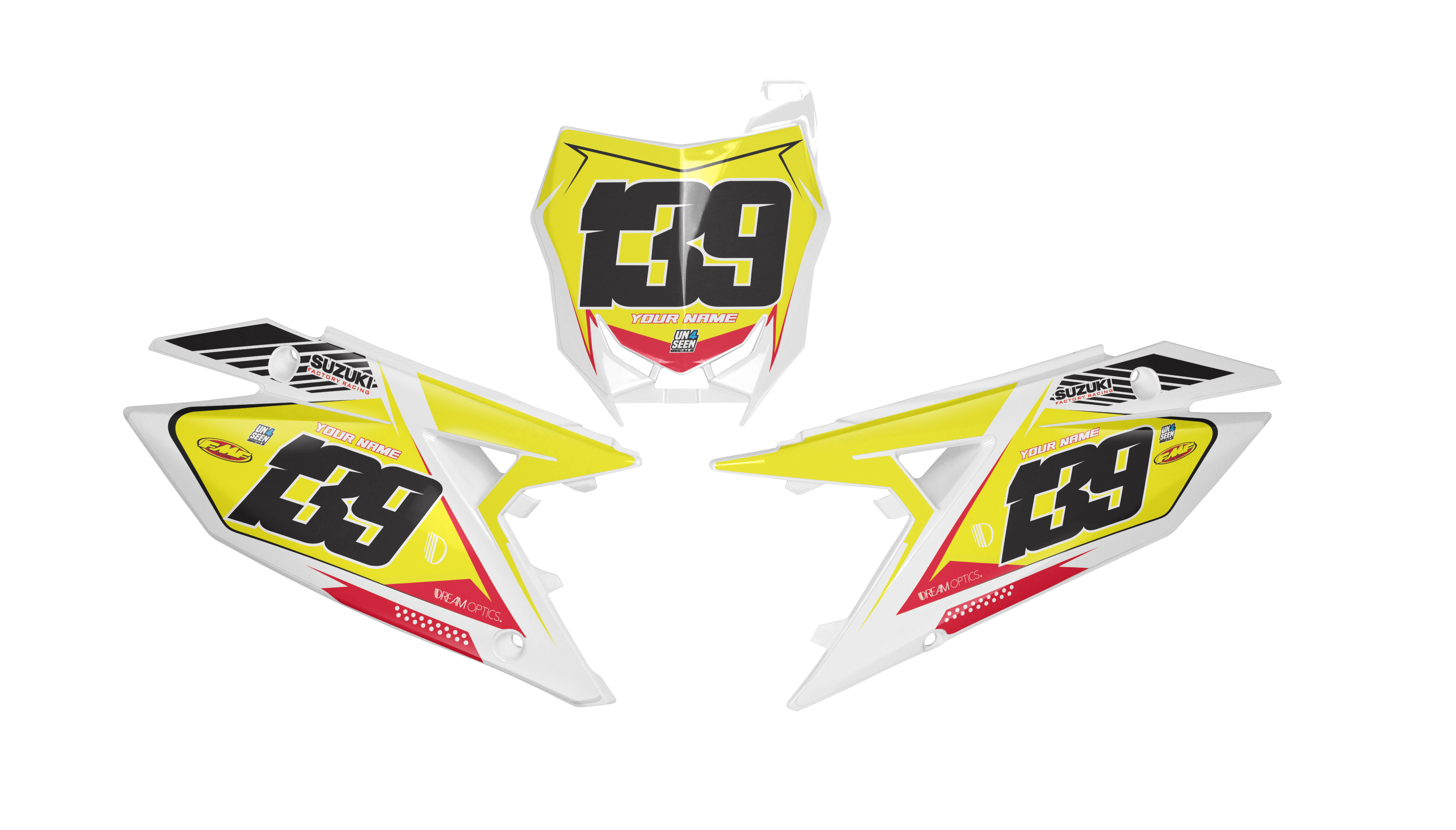 Suzuki Number Background Decals - Ferro