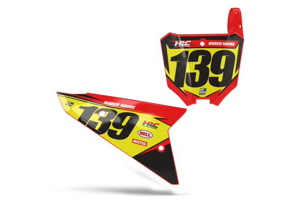 Honda Luck Number Plate Background Decals - CRF CR XR Models | All Years