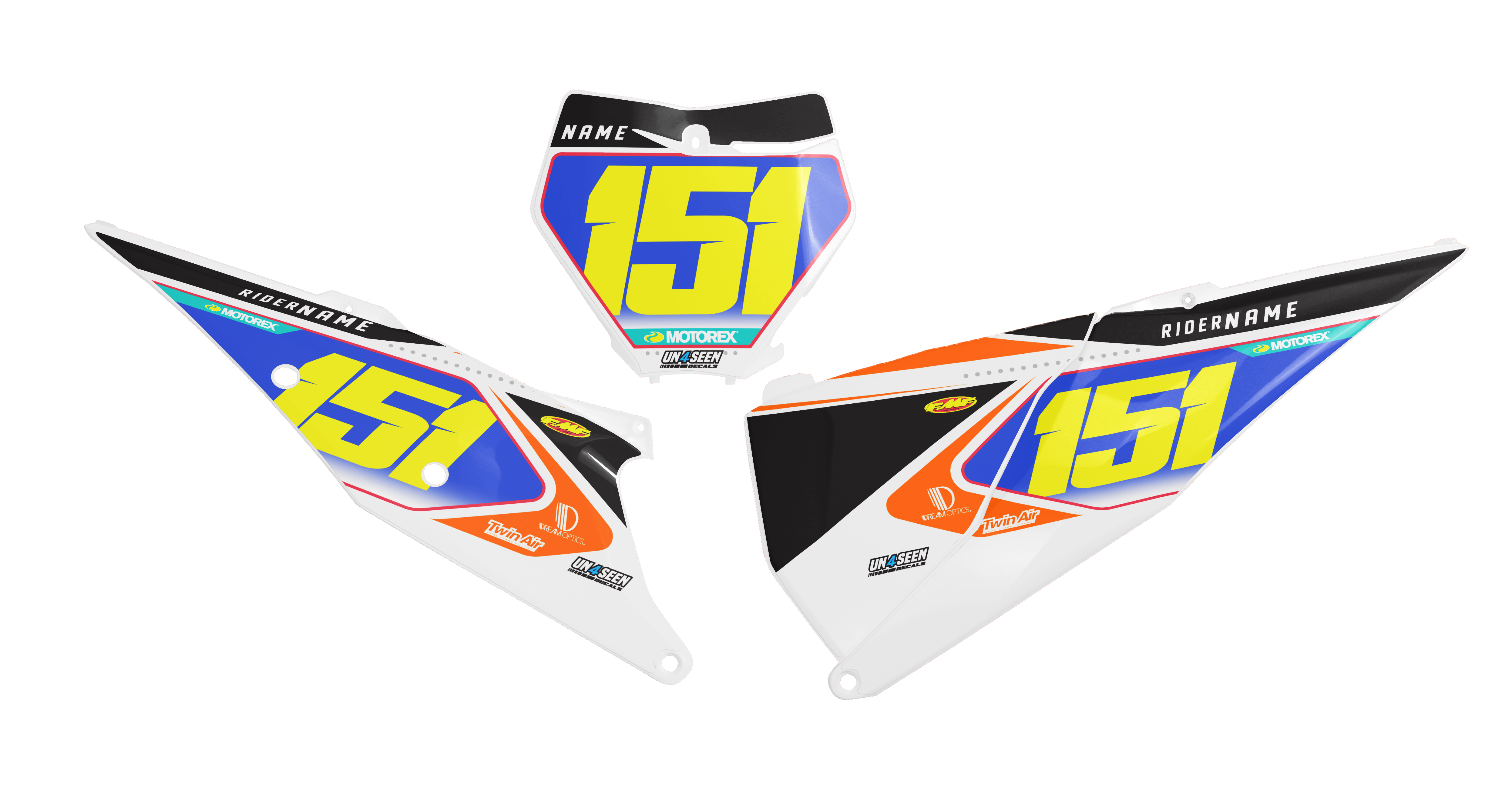 KTM Number Background Decals - Pro Stock