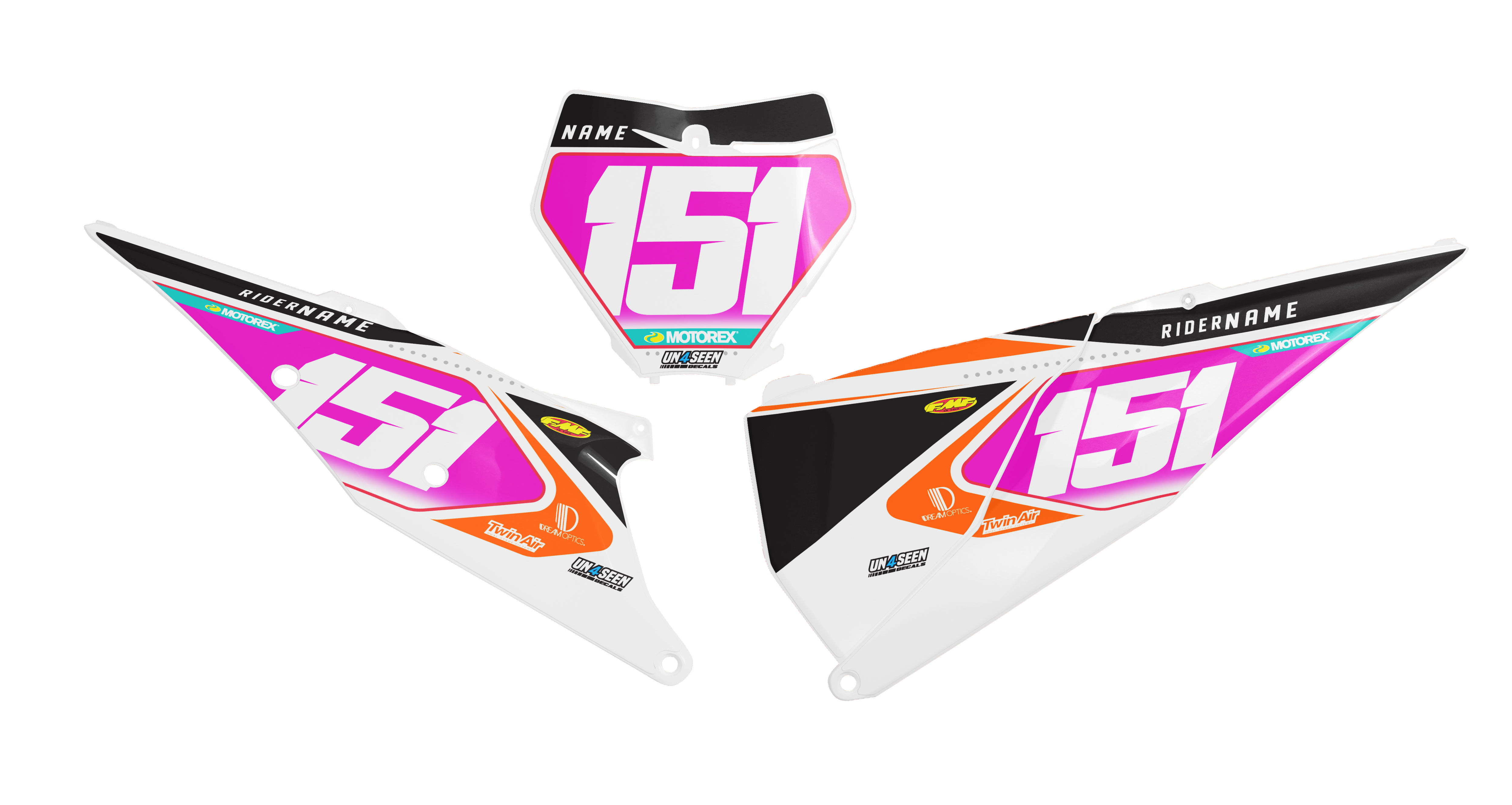 KTM Number Background Decals - Pro Stock