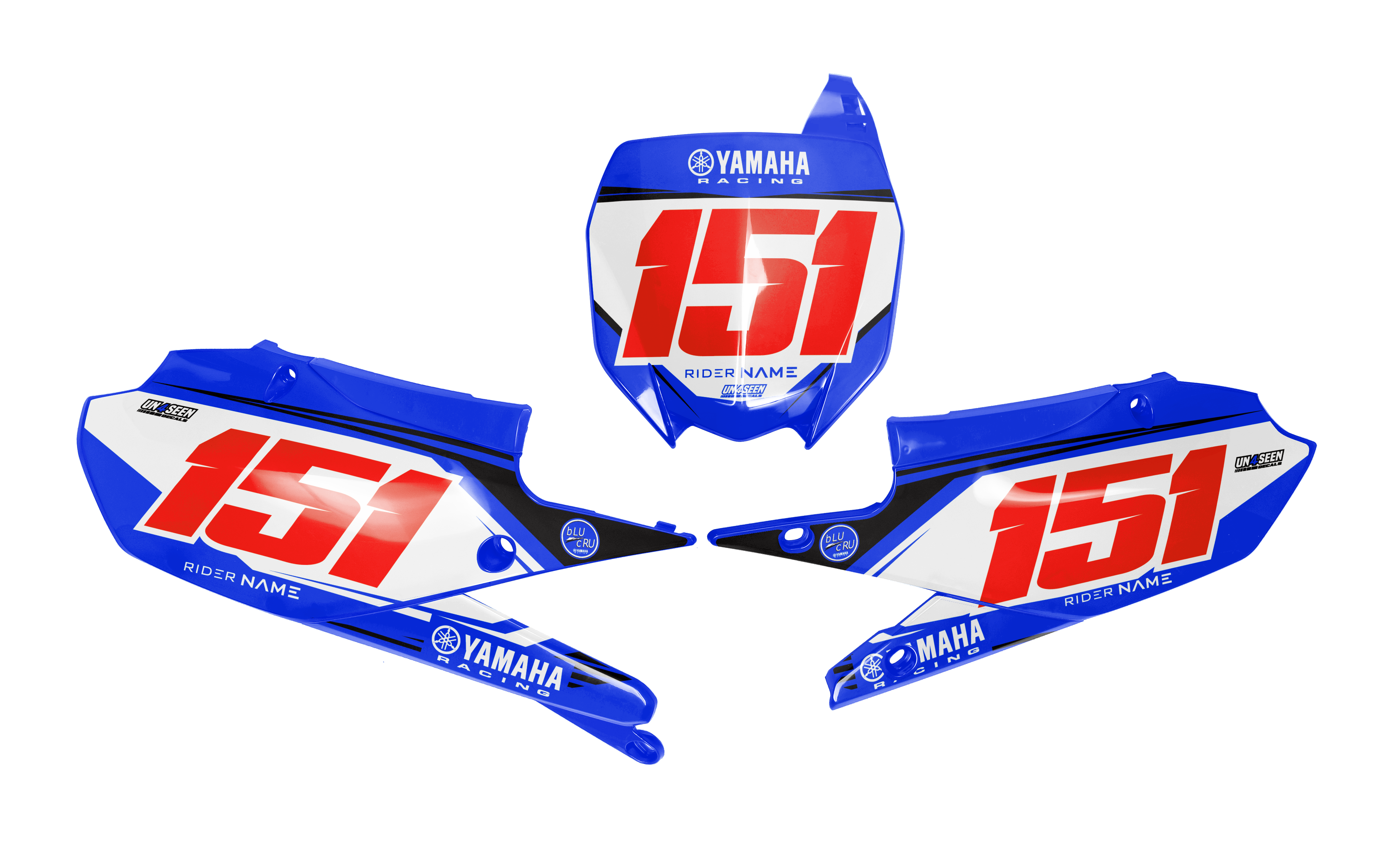 Yamaha Number Background Decals - Timaz