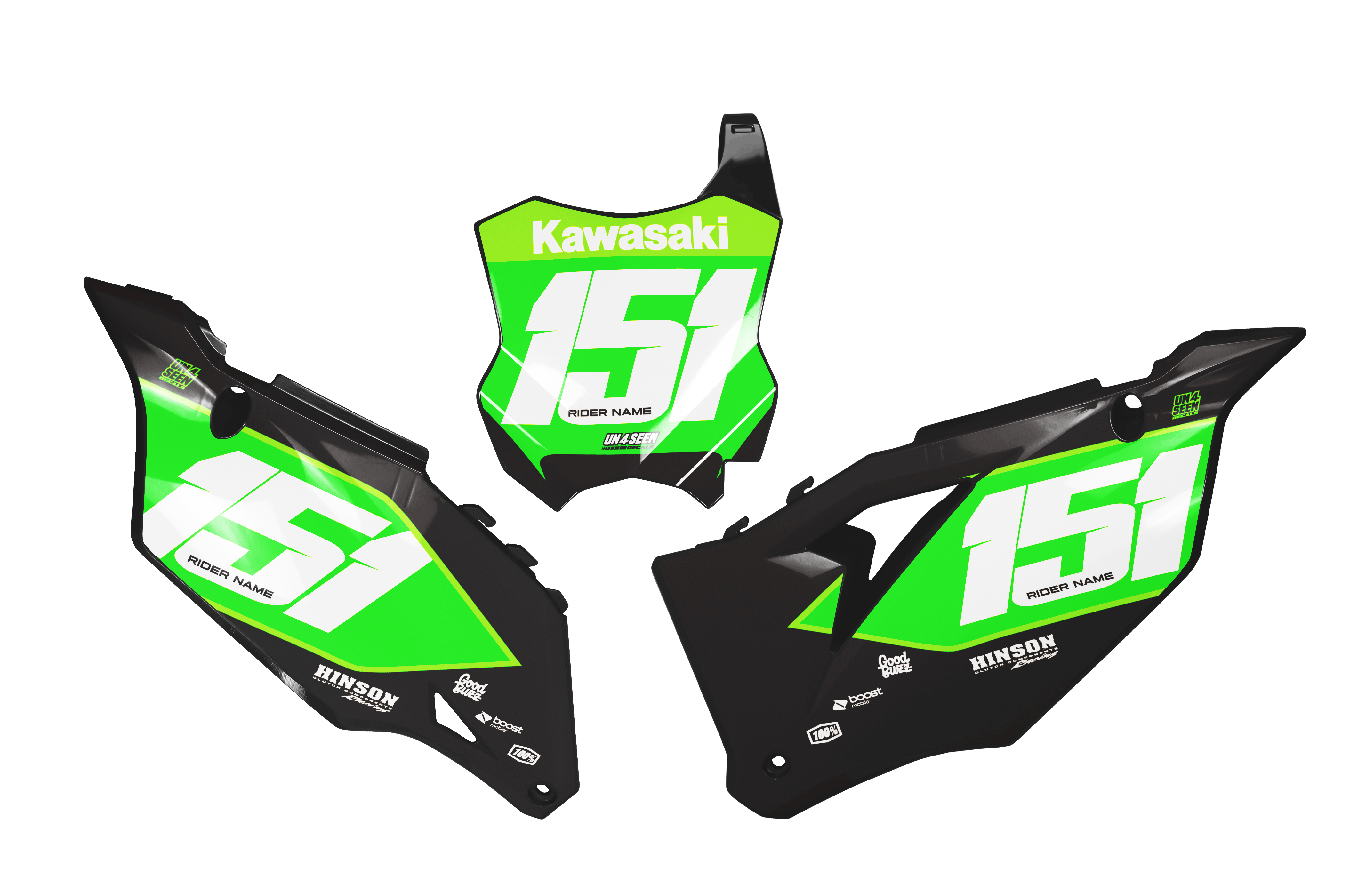 Kawasaki Number Background Decals - Nineteen