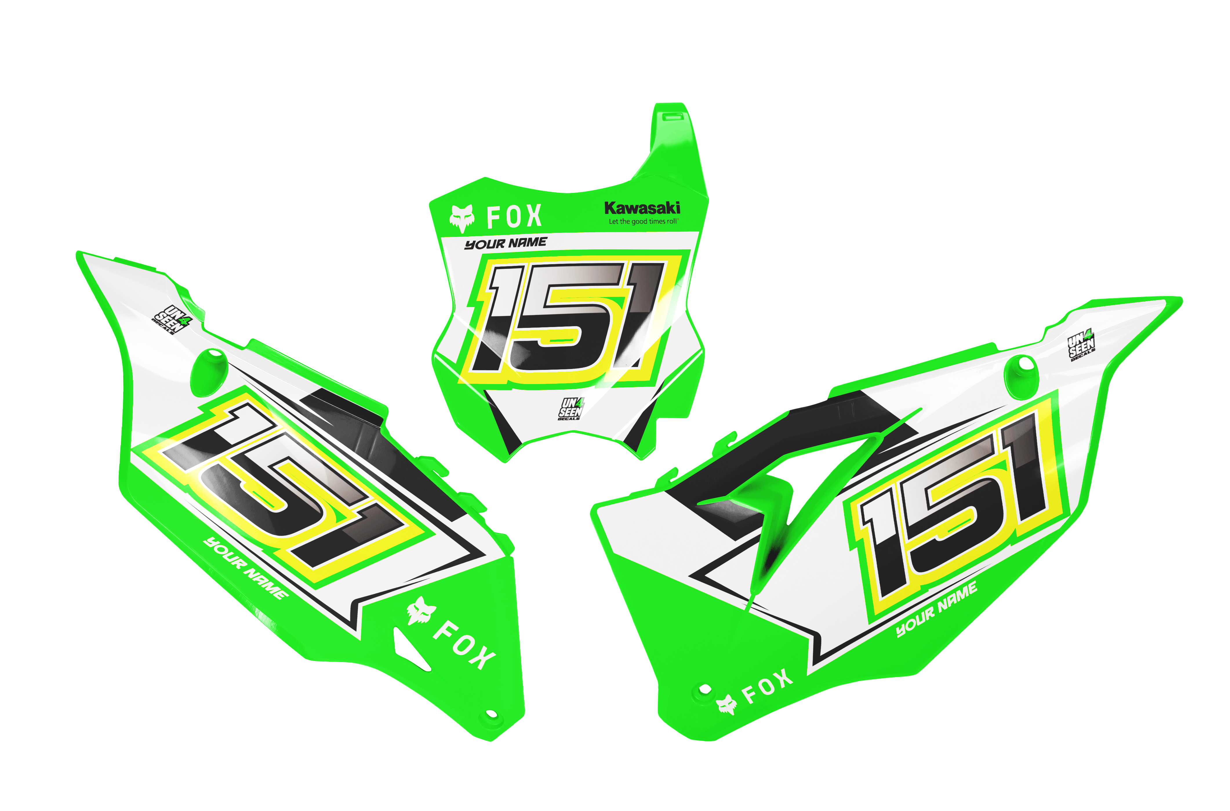 Kawasaki Number Background Decals - Ridge