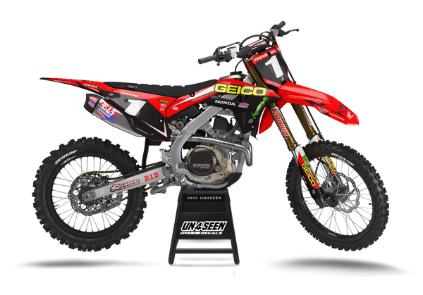 Honda Geico V Red Graphic Kit - CRF CR XR Models | All Years