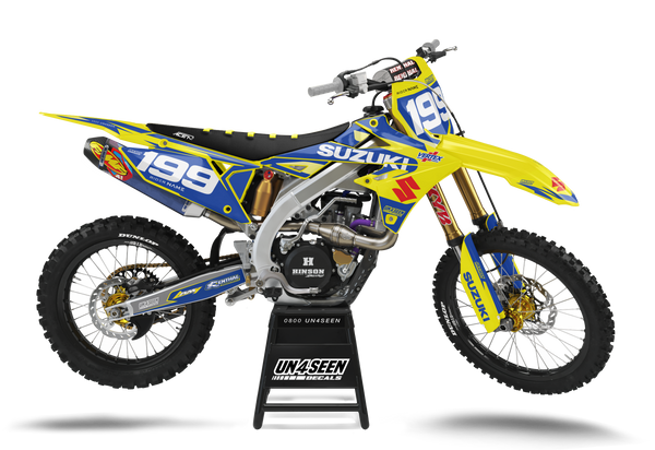 Suzuki Pastrami Blue Graphic Kit - RMZ RM RMX DR DRZ JR Models | All Years
