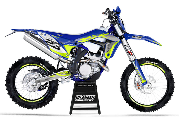 sherco Graphics Kit - stockish blue yellow
