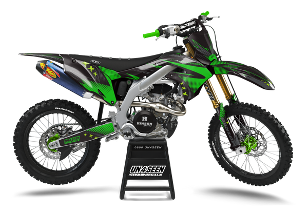Kawasaki Stitches Green Graphic Kit - KK KXF KDX KLX Models | All Years