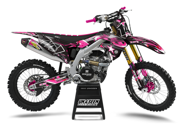 Kawasaki Lippy Pink Graphic Kit - KK KXF KDX KLX Models | All Years