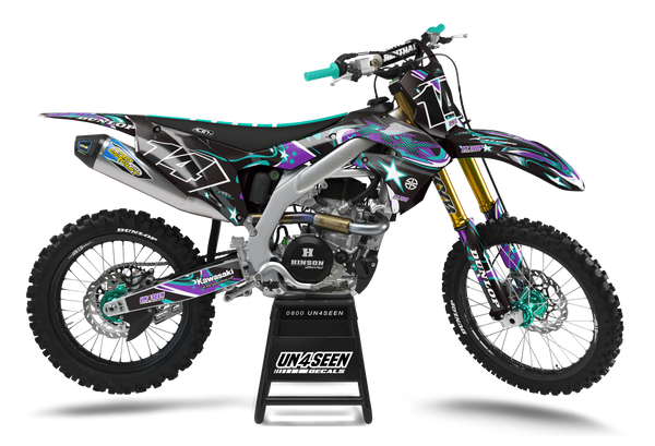 Kawasaki Lippy Teal Graphic Kit - KK KXF KDX KLX Models | All Years