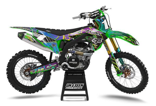 Kawasaki Shock Blues Graphic Kit - KK KXF KDX KLX Models | All Years