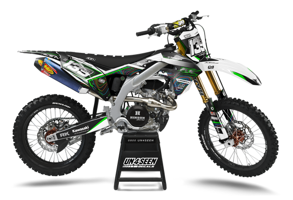 Kawasaki Jam White Graphic Kit - KK KXF KDX KLX Models | All Years