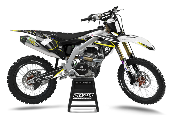 Kawasaki Abide White Graphic Kit - KK KXF KDX KLX Models | All Years
