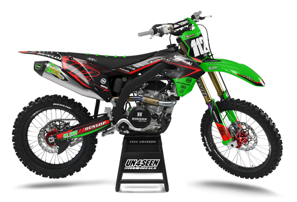Kawasaki Lion Red Graphic Kit - KK KXF KDX KLX Models | All Years
