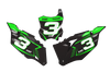 Kawasaki Number Background Decals - Rush