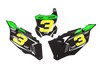Kawasaki Number Background Decals - Rush