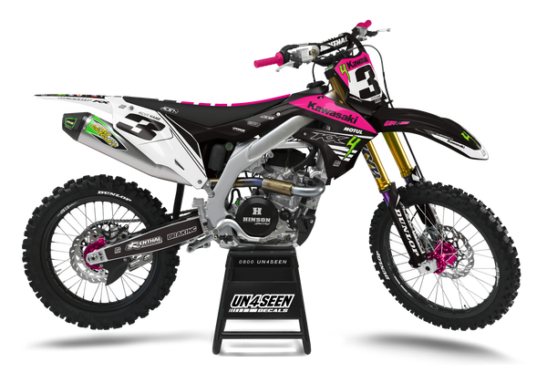 Kawasaki Wing Pink Graphic Kit - KK KXF KDX KLX Models | All Years