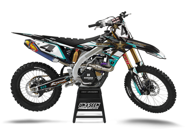 Suzuki Rockstar Aqua Graphic Kit - RMZ RM RMX DR DRZ JR Models | All Years