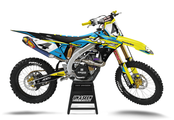 Suzuki Strafe Blue Graphic Kit - RMZ RM RMX DR DRZ JR Models | All Years