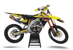 Suzuki Warboy Yellow Graphic Kit - RMZ RM RMX DR DRZ JR Models | All Years