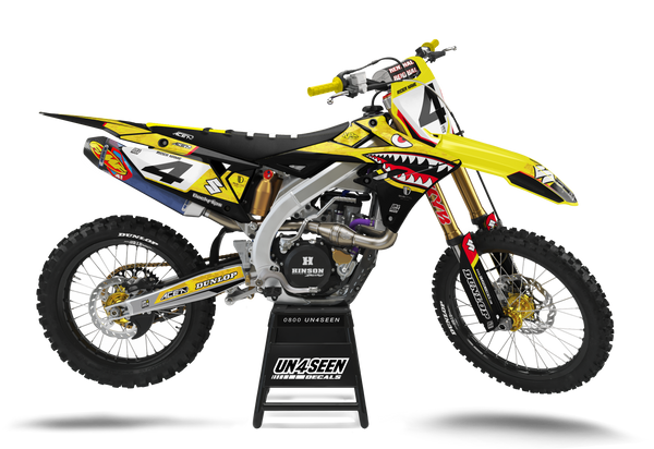 Suzuki Warboy Yellow Graphic Kit - RMZ RM RMX DR DRZ JR Models | All Years
