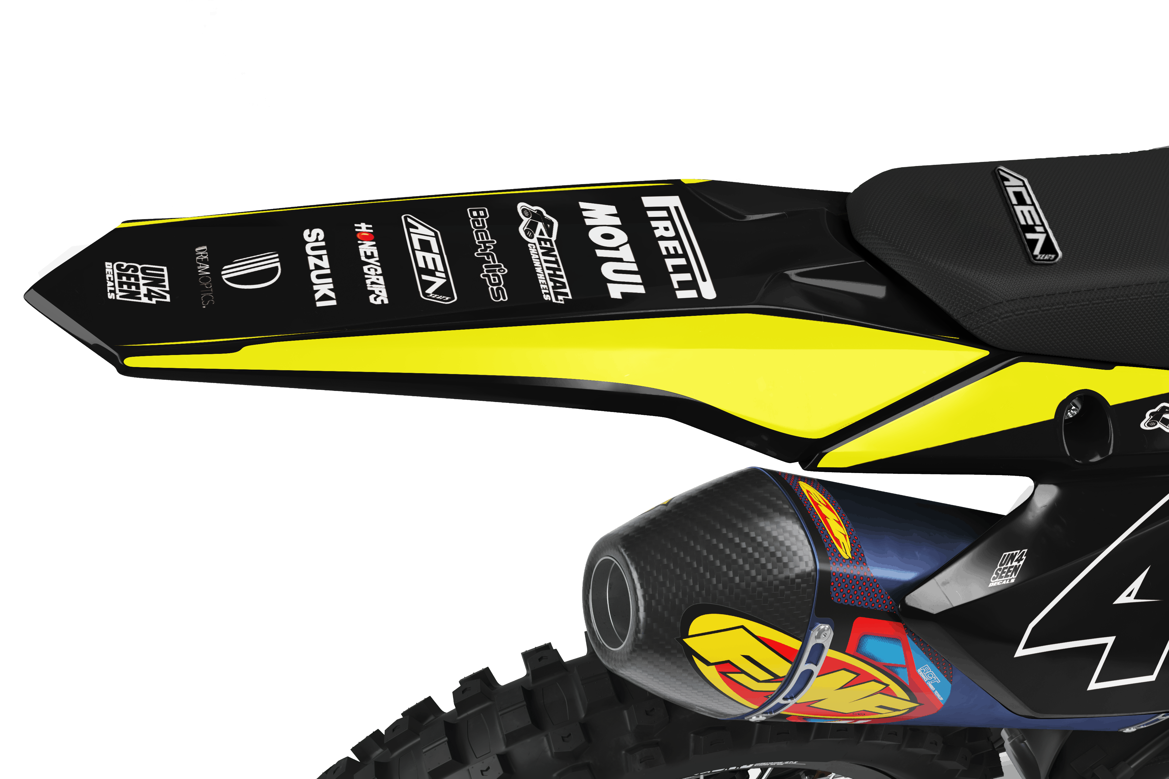 Flo Yellow Graphics Suzuki Graphics Kit - Stealth Yellow New Zealand