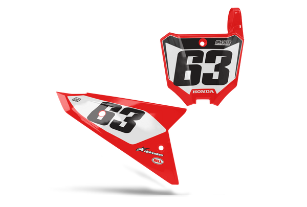 Honda Stockish Number Plate Background Decals - CRF CR XR Models | All Years
