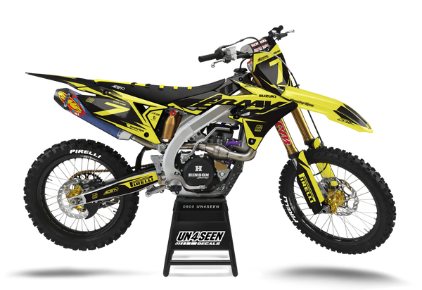 Suzuki Rm Army Yellow Graphic Kit - RMZ RM RMX DR DRZ JR Models | All Years